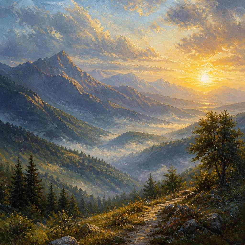 Misty Mountain Dawn