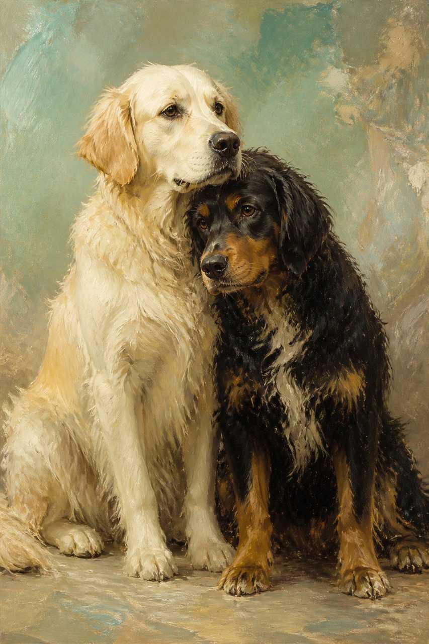 Two Dogs Together
